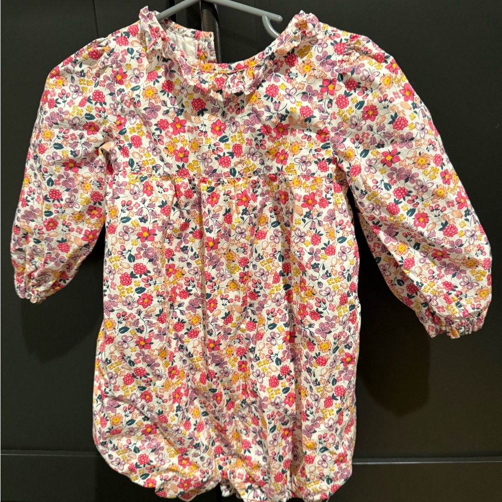 Floral Long Sleeve Baby Romper